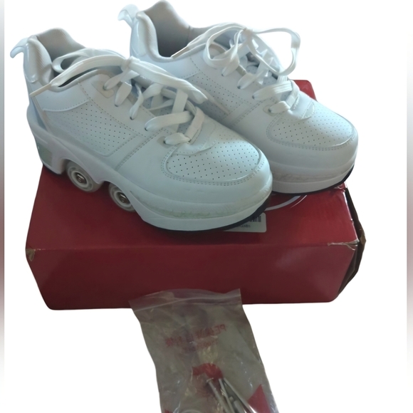 Unisex White Silver Roller Skate Shoes WMS Size EUR 37 US 7 Eqv to Youth Sz 5 - Picture 8 of 16